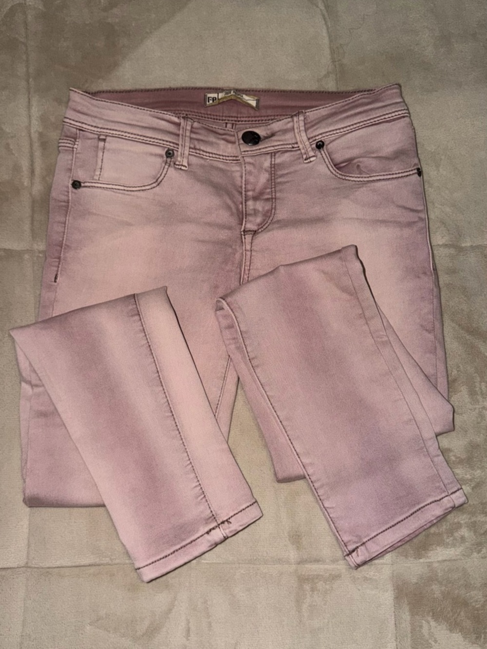 Free People Pastel Pink Skinny Jeans